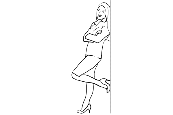 (18) 背靠著牆也是一個好pose，手部和腿部也可以試試靠著牆來產生數個不同的動作。