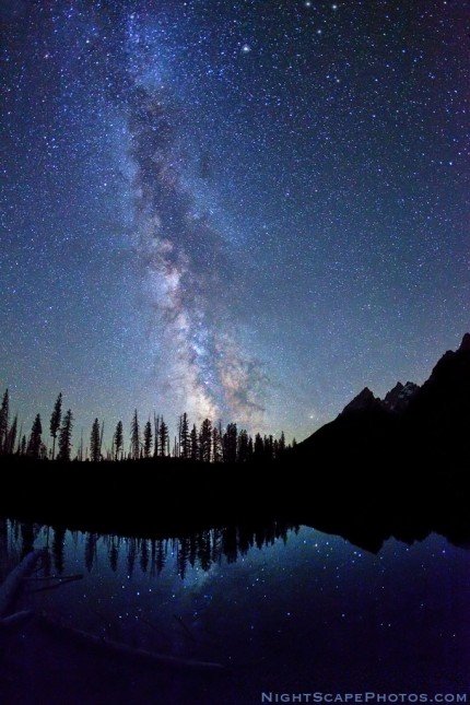 Stars, Milky Way, String Lake, Grand Teton NP