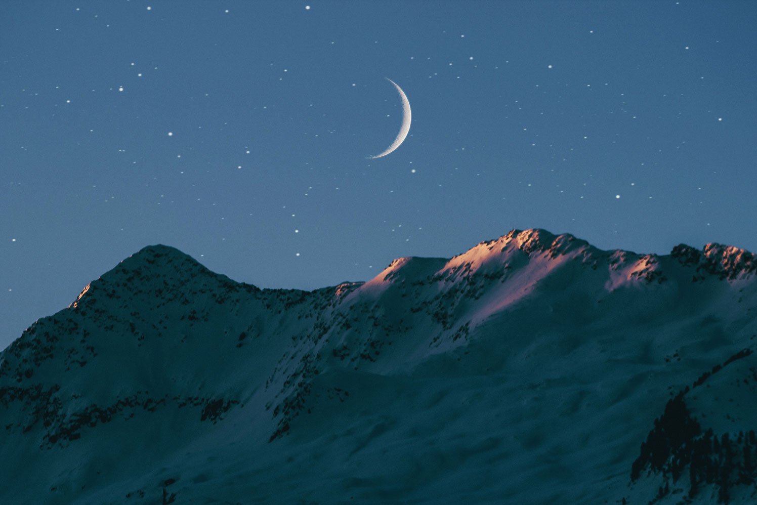 Moon with mountain
