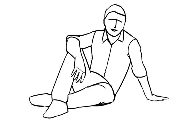 (17) 一個簡單有效的姿勢，請男生放鬆地坐在地上，試試從不同的角度拍攝。