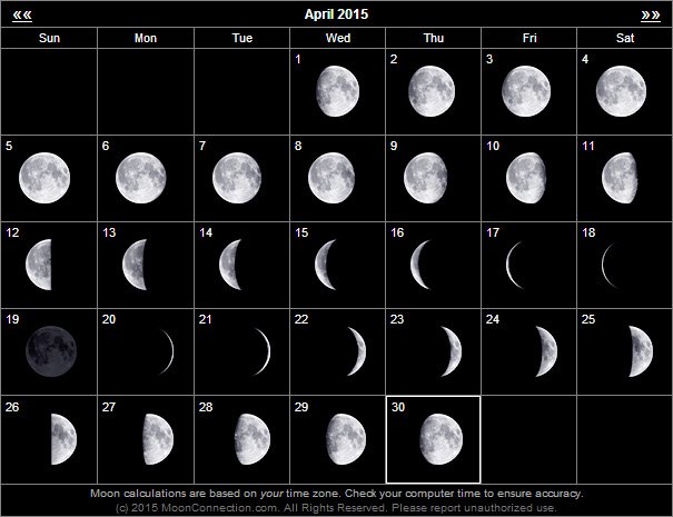 {link:http://www.moonconnection.com/}moonconnection.com{/link} 可以看到不同日子的月圓情況